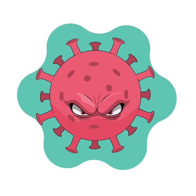 Vektor vektorkarikaturdesign des coronavirus covid-19