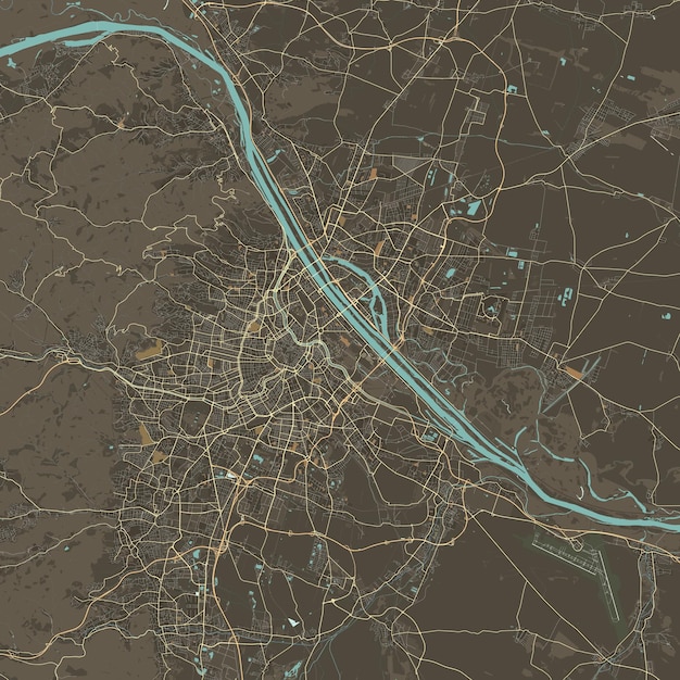 Vektorkarte von Wien, Österreich, Daten von Openstreetmap