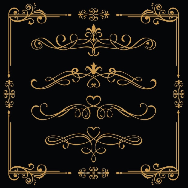 Vektorklassisches Ornamentrahmenelement