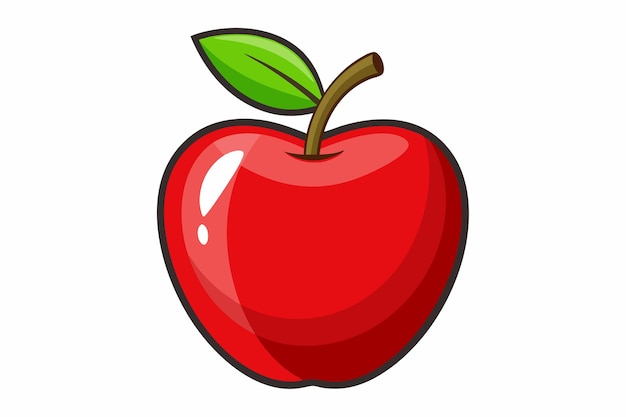 Vektorkunst von Apfel auf weißem Hintergrund