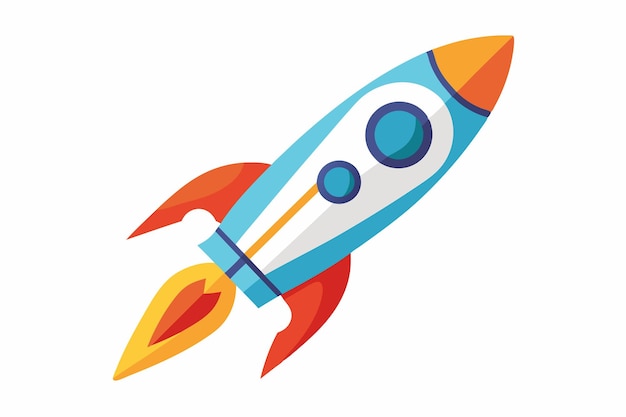 Vektorkunst von Rocket auf weißem Hintergrund