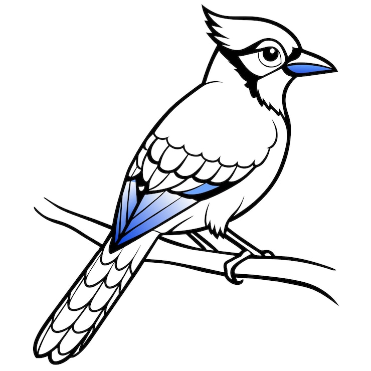 Vektor vektorkunstveranschaulichung 3 von blue jay bird