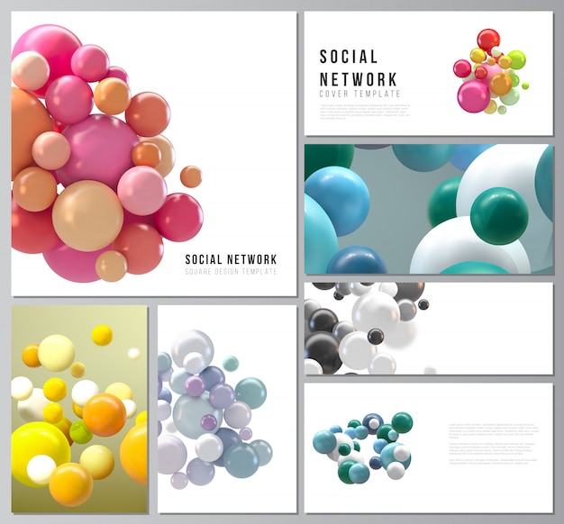 Vektorlayouts von Modellen sozialer Netzwerke für Cover-Design, Website-Design