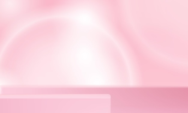 Vektorleerer moderner rosa Farbtisch für Sockelproduktpräsentation Sommer natürlich mit rosa Himmel