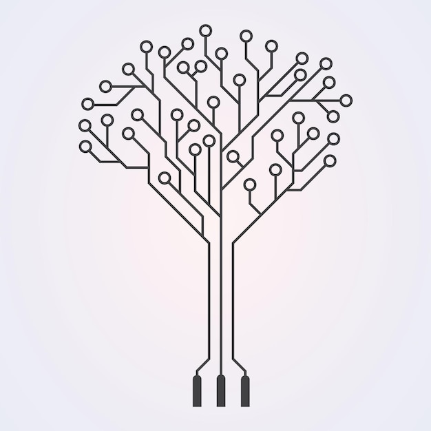 Vektorleiterplattenbaum. Innovative digitale Technologiekonzept-Geschäftsikone.