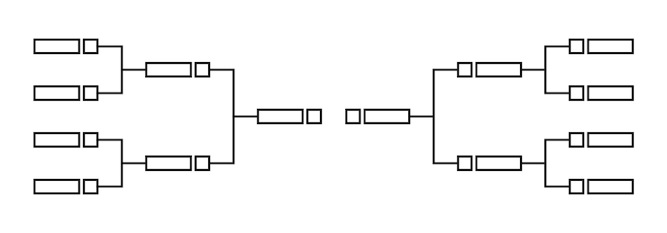 Vektor vektorlinie oder umriss meisterschaft einzel-elimination-turnier klammer oder baumdiagramm