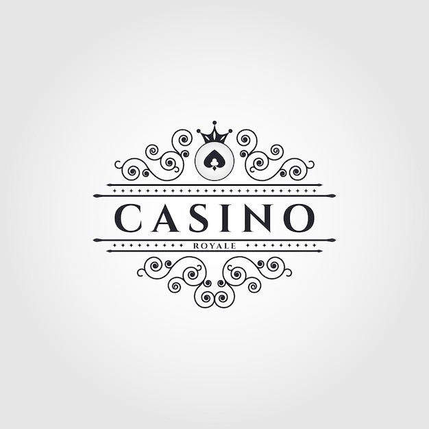 Vektorlogo für casino-vintage-poker und casino-set von vektor-schwarzen glücksspielemblemen oder logos