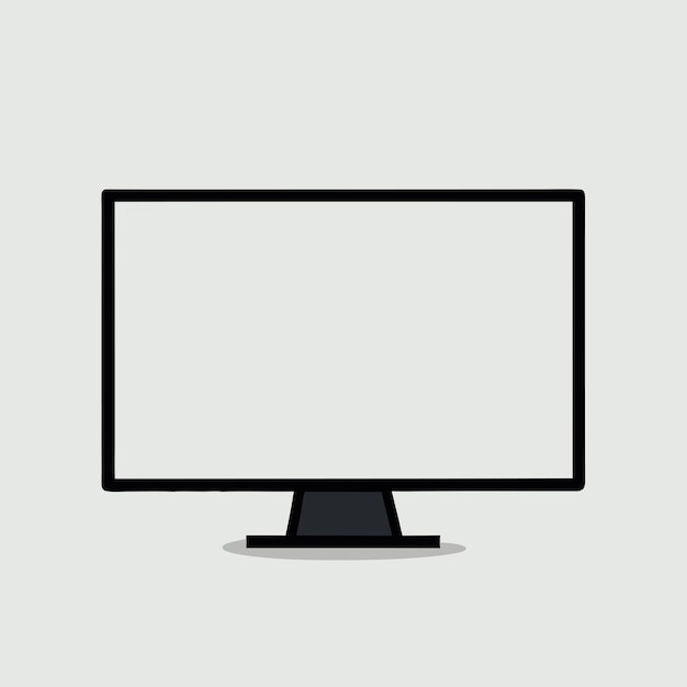 Vektormodell eines Computermonitors mit leerer weißer Anzeige auf weißem Hintergrund 5