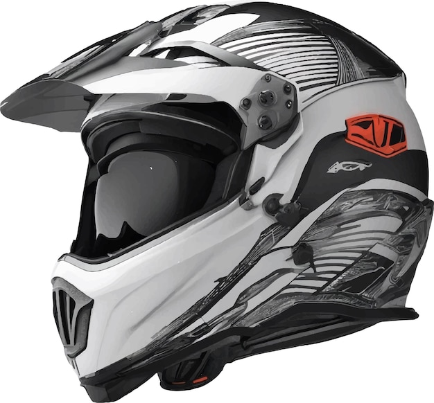 Vektormotorradhelm Motorradfahrerkopf 3D-realistischer Vektor