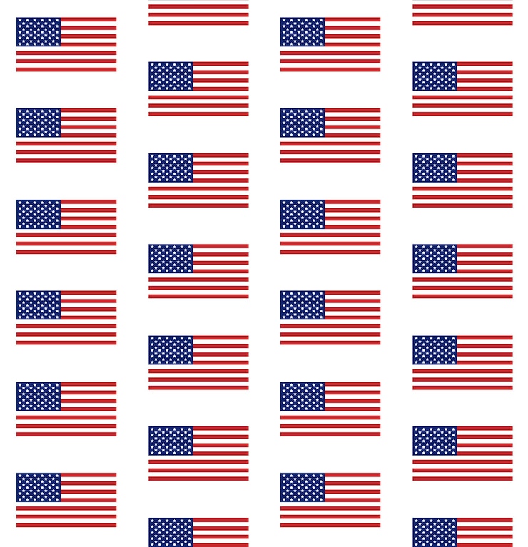 Vektor vektornahtloses muster der usa-flagge