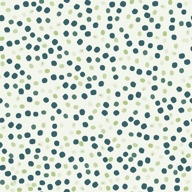 Vektornahtloses Muster mit handgezeichneten schwarzen Aquarell-Tupfen, isoliert auf weiß. Beschneidungspfade enthalten