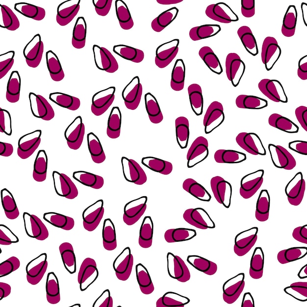 Vektornahtloses Muster von Samen von Granatapfel-Zitronen-Orangen-Sonnenblumen Obst- und Gemüsehintergrund für Textiltapetenverpackung und -design Isoliert auf weißem Hintergrund