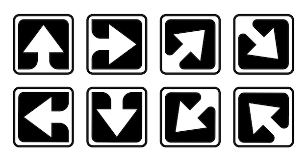Vektorpfeil-Tasten in quadratischer Form eine Sammlung von Pfeilen für Schnittstellen-Design Web-Design-Apps