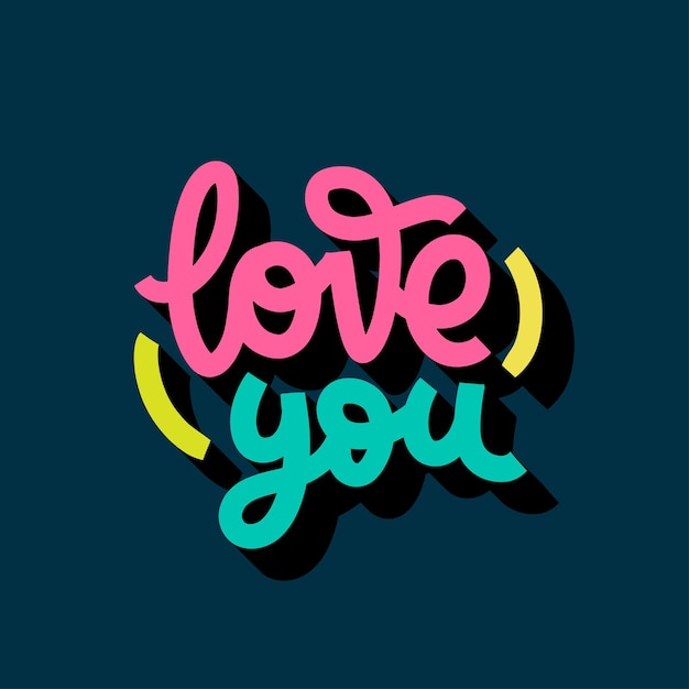 Vektorphrase Love you Moderner Schriftzug positives Zitat Design für Geschenkkarten-Social-Media-Poster