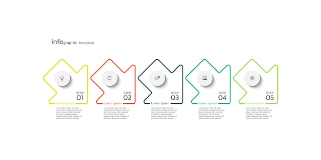 Vektorprozess-geschäfts-infographik-zeitzeil-vorlage farbenfrohes design