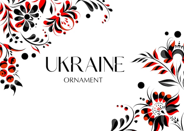 Vektor vektorrahmen im ukrainischen stil schwarz und rot