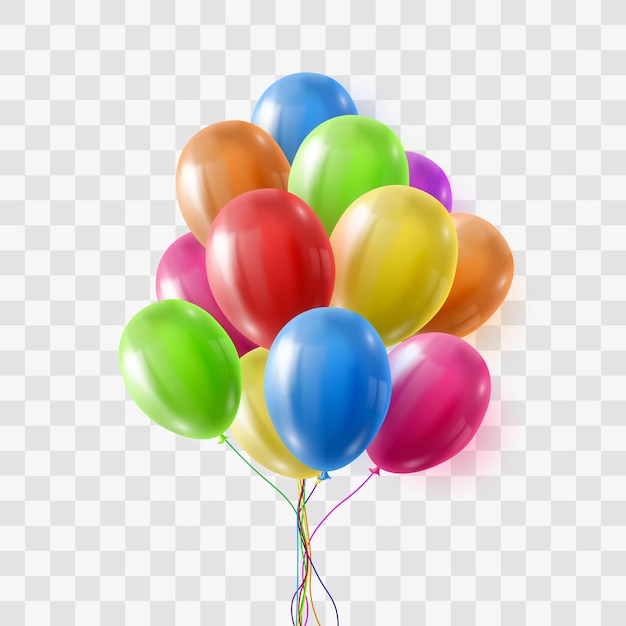 Vektorrealistische 3D-Heliumballons
