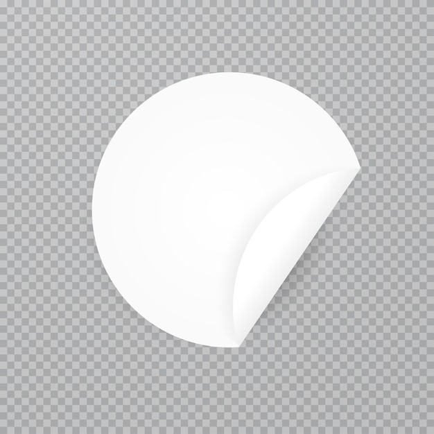 Vektorrealistische Illustration weißer runder Aufkleber Clip Art Band Aufkleber