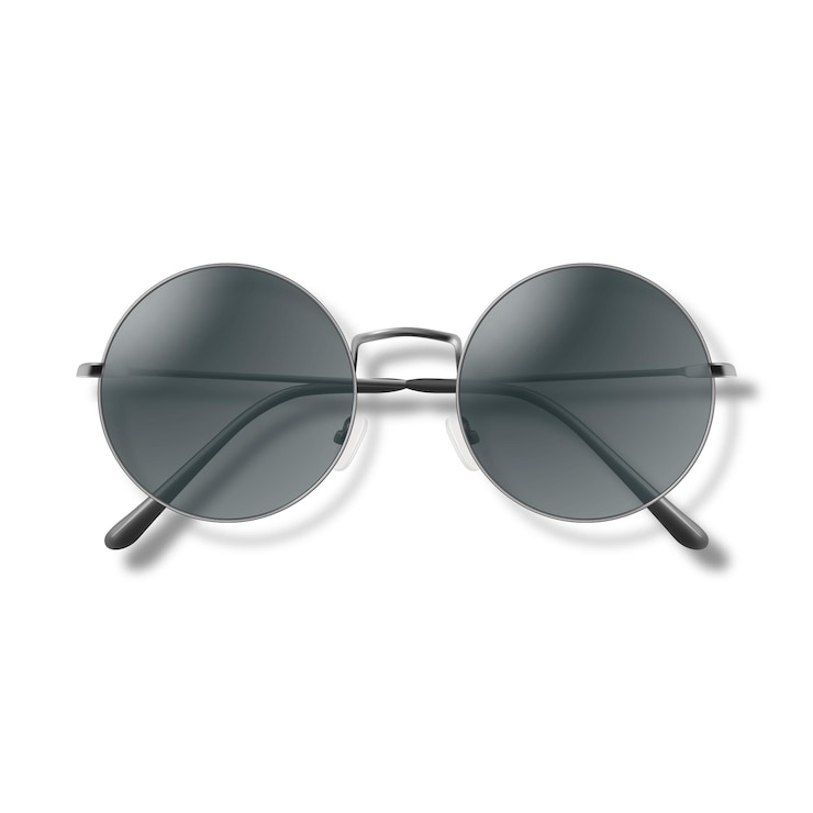 Vektor vektorrealistische trendy-rundrahmenbrille nahbildausnahmen isolierte sonnenbrille optiklinsen