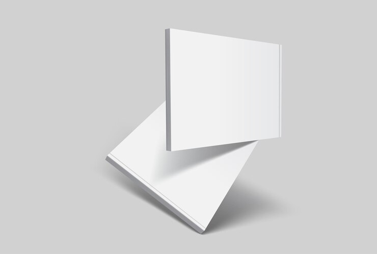Vektor vektorrealistisches 3d-magazin-mockup mit weißem leercover für das business-präsentationsmagazin