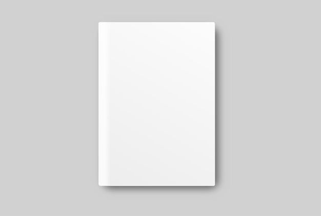 Vektorrealistisches 3D-Magazin-Mockup mit weißem Leercover, isoliert auf dem Hintergrund Für die Geschäftspräsentation, Zeitschrift, Notizbuch, Broschüre, Katalog oder einen Verleger, Werbung für Unternehmen