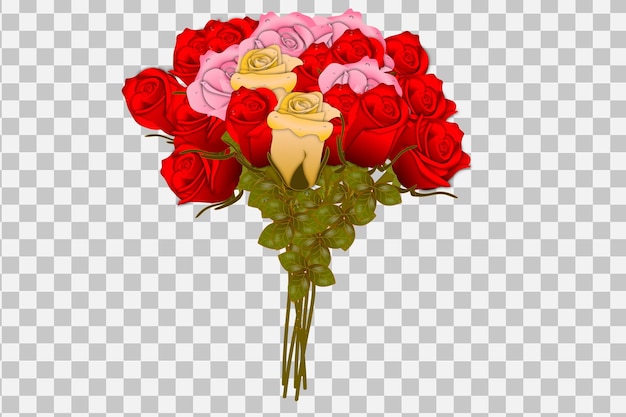 Vektorrose realistischer Rosenstrauß mit roten Blumen