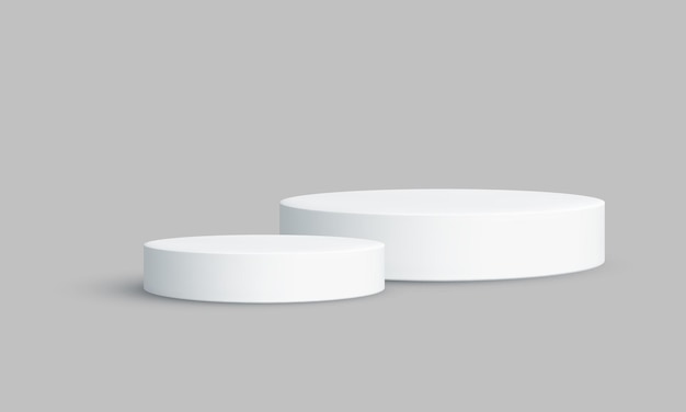 Vektorrunde weiße Podium-Piedestal Produkt-Display-Stand-Hintergrund 3D-Rendering
