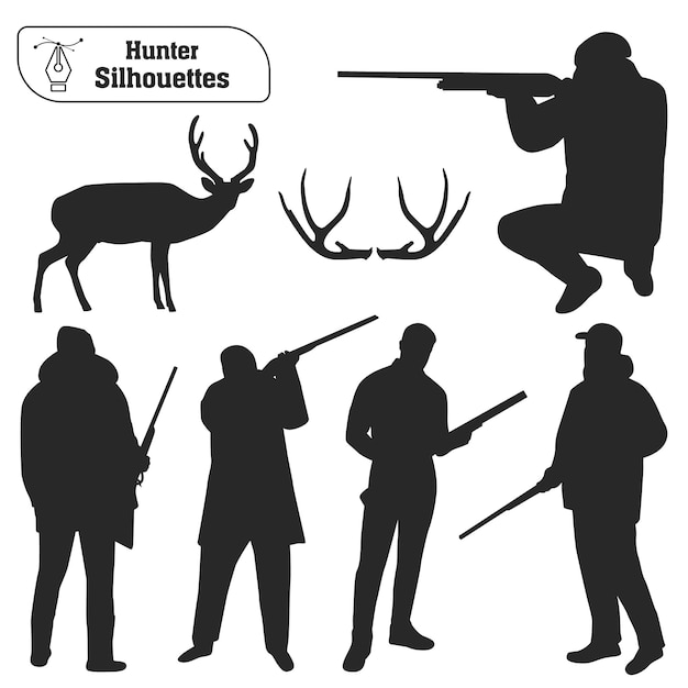 Vektorsammlung von jägerwald-tiersilhouetten