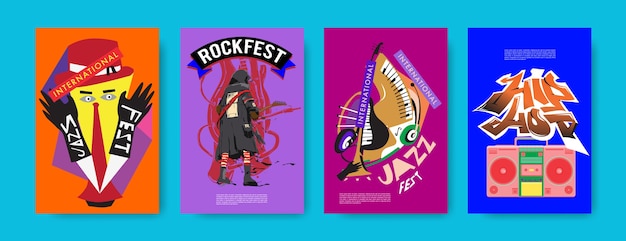 Vektorsatz musikplakat für ereignis