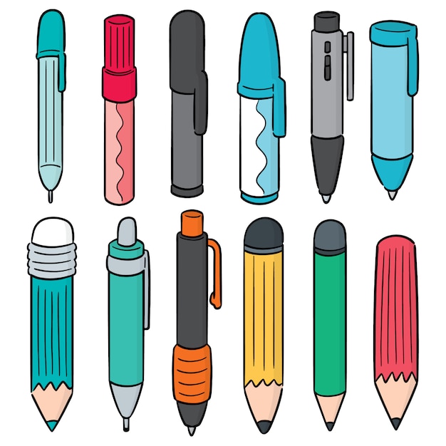 Vektorsatz Stift und Bleistift