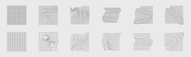 Vektorsatz von y2k sammlung von abstrakten grafischen geometrischen symbolen einfache formen bilden