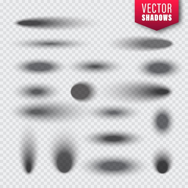 Vektorschatten auf durchsichtigem Hintergrund realistischer isolierter Schatten Vektorillustration