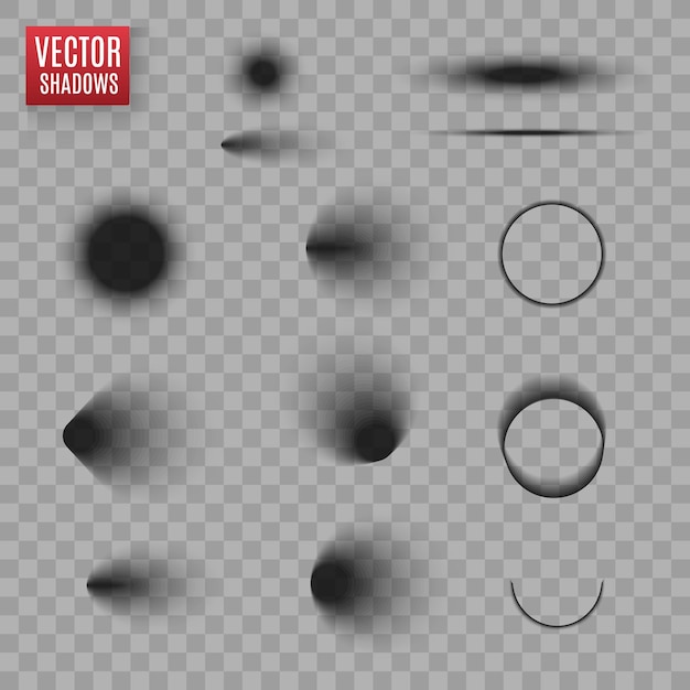 Vektorschatten isoliert transparente schatten realistische darstellung seitenteiler mit transparent