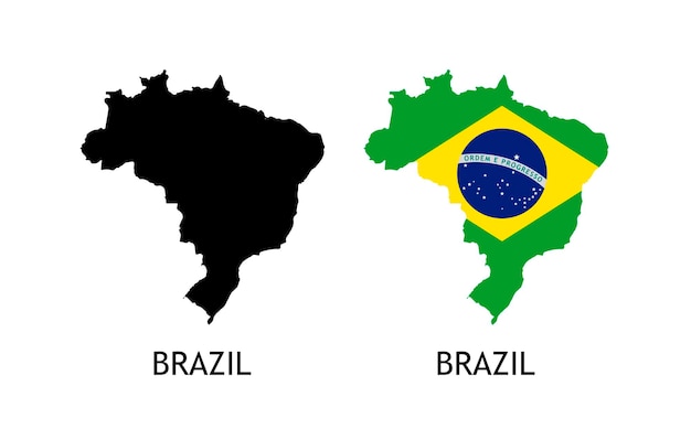 Vektorschattenbild von Brasilien auf weißer Farbe