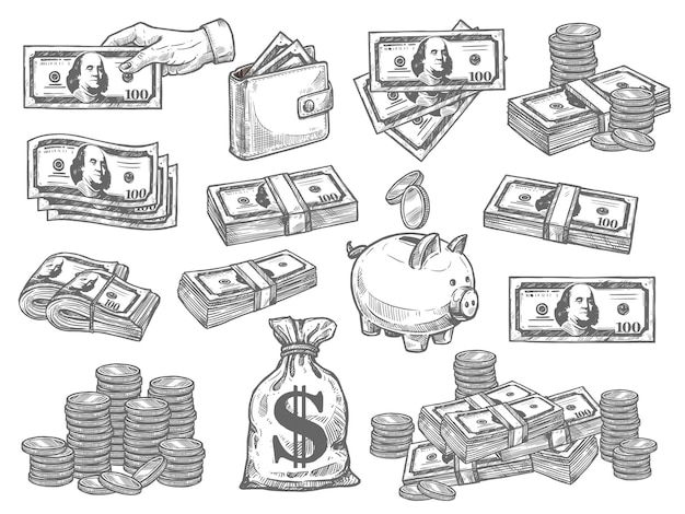 Vektorset mit Geld