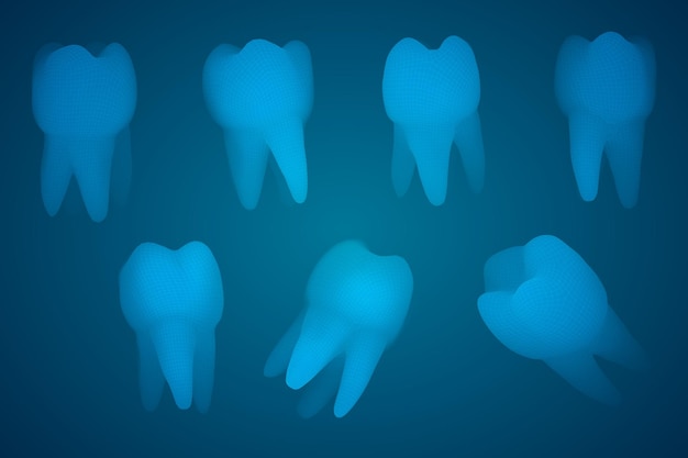 Vektorset von 3d-zähnen für die zahnmedizin