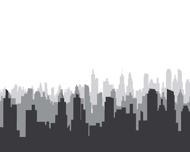 Vektorsilhouette der Skyline der Stadt