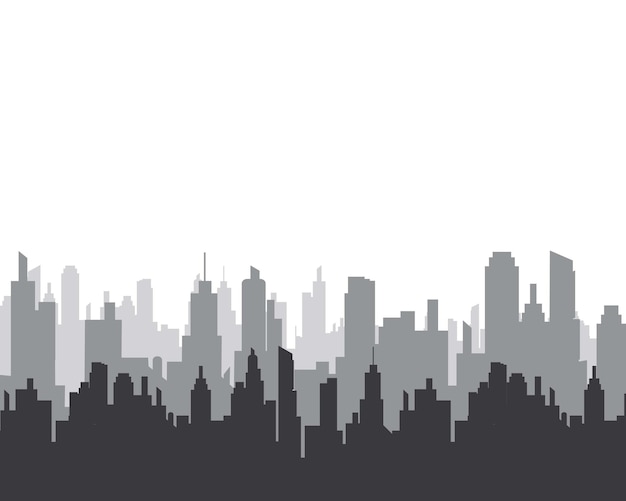 Vektorsilhouette der Skyline der Stadt