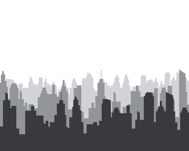 Vektorsilhouette der Skyline der Stadt
