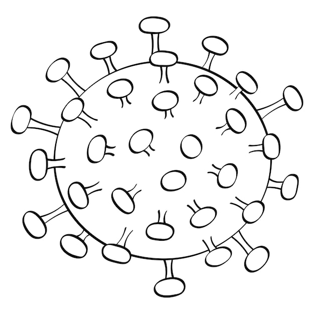 Vektorskizze von covid19-cliparts handgezeichnetes virus-symbol doodle medizinische illustration