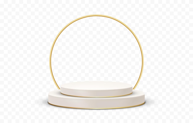 Vektorsockel png Sockel mit goldenem Kreis auf isoliertem transparentem Hintergrund Podium png