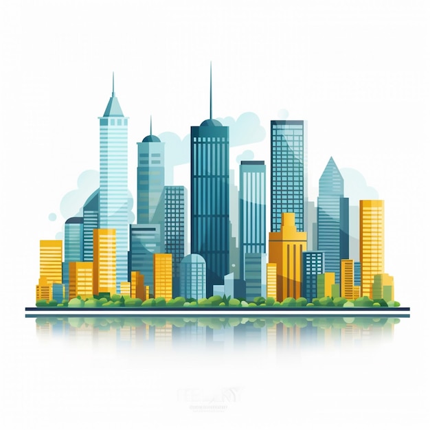 Vektorstadt städtische Stadtlandschaft Illustration Gebäude Stadt moderne Skyline Wolkenkratzer Hintergrund