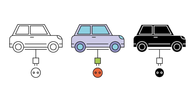 Vektorsymbol für elektroökologie im auto