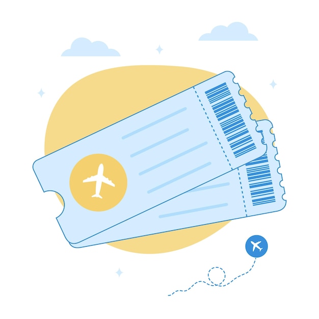 Vektorsymbol für flugtickets linienabbildung für flugtickets