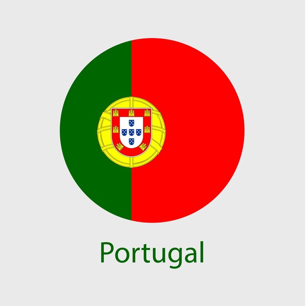 Vektor vektorsymbole der portugiesischen flagge mit illustrationen