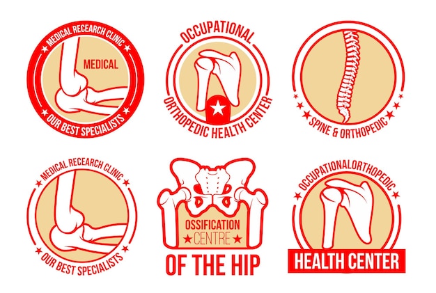 Vektorsymbole für orthopädie und rheumatologie