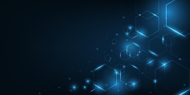 Vektortechnologie mit sechseckigem geometrischem Hintergrund