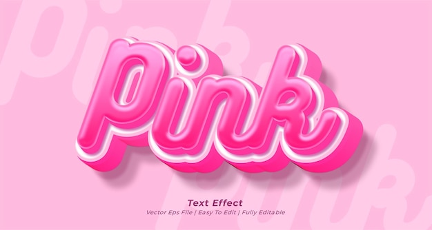 Vektortext rosa mit 3D-bearbeitbarem Texteffekt