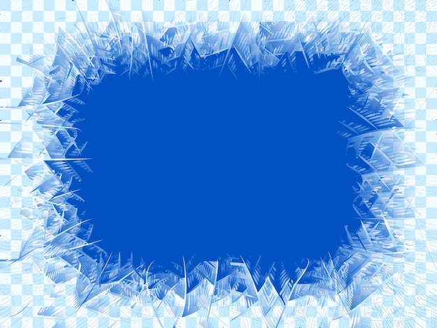 Vektortransparentes blaues Frostfenster. eps8. RGB. Globale Farben