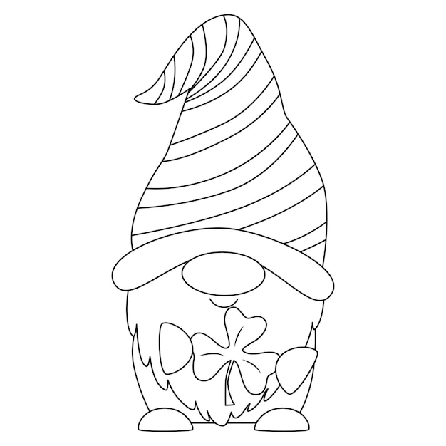 Vektor vektorumriss st. patrick gnome elf cartoon